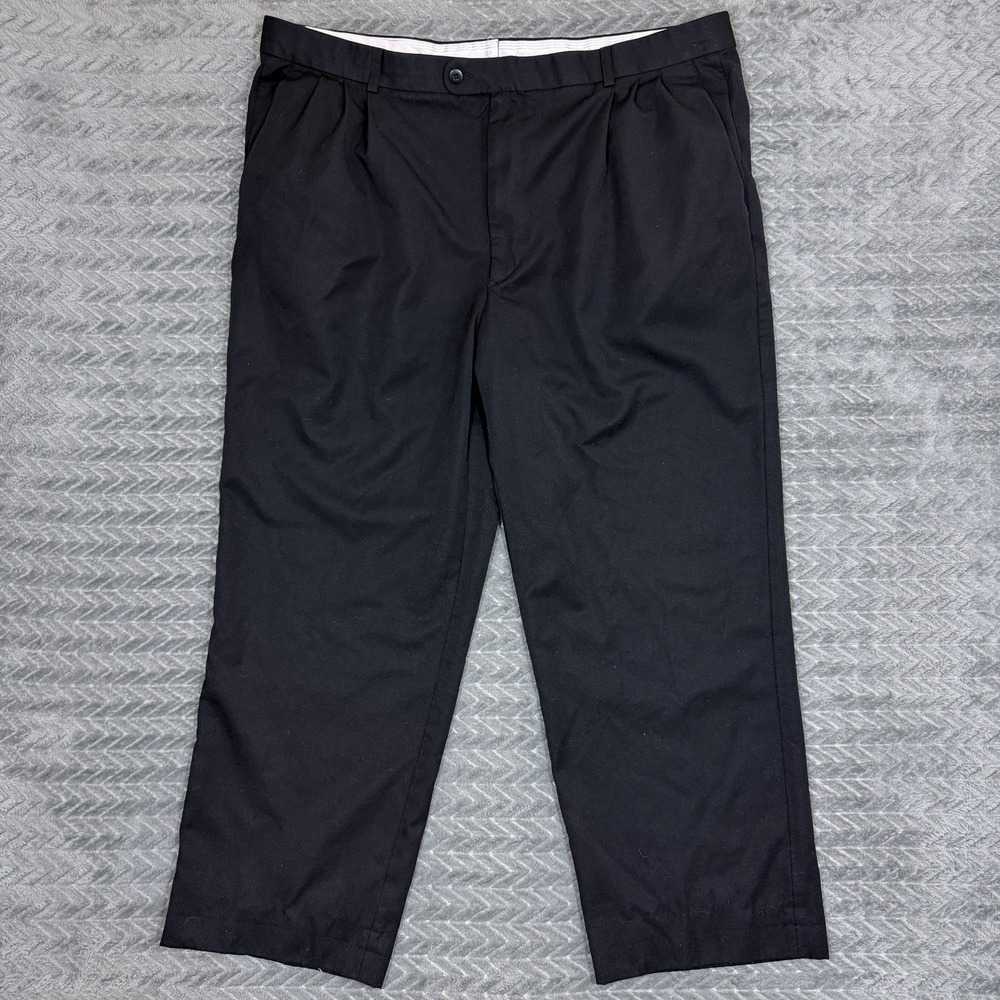 Zanella Dress Pants Mens 40x27 Black Wool Pleated Front Trousers